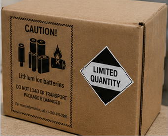 Small lithium battery shipments transported under Limited Quantity ADR rules